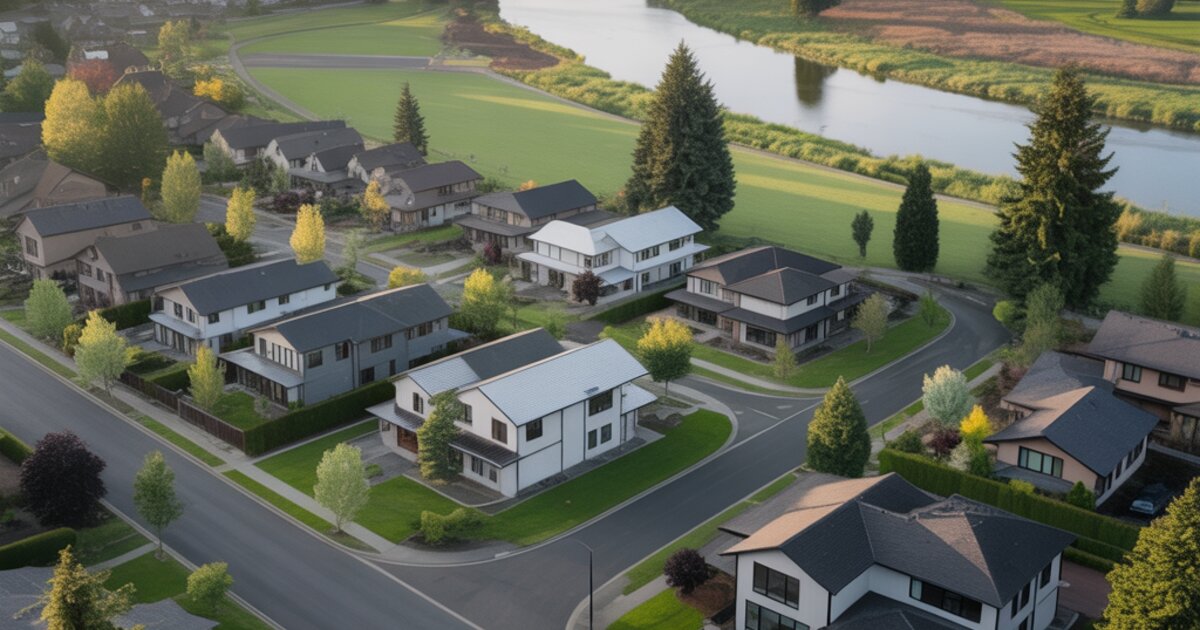 Wilsonville, Oregon with modern suburban homes and Memorial Park green spaces