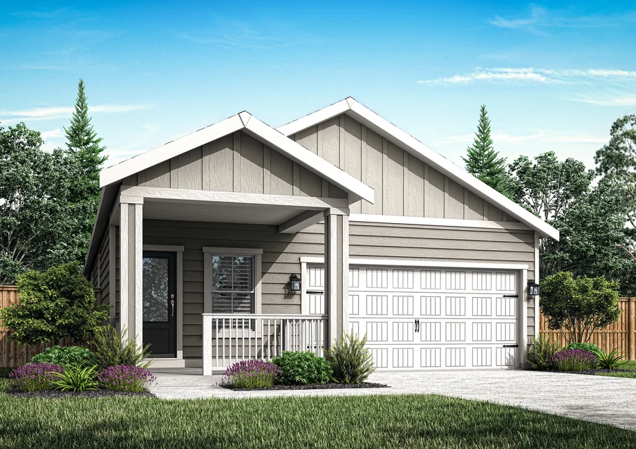 Aspen model home at Dove Landing — front exterior (real photo)