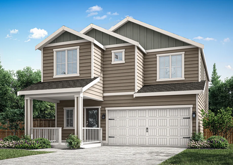 Larch model home at Dove Landing — front exterior (real photo)